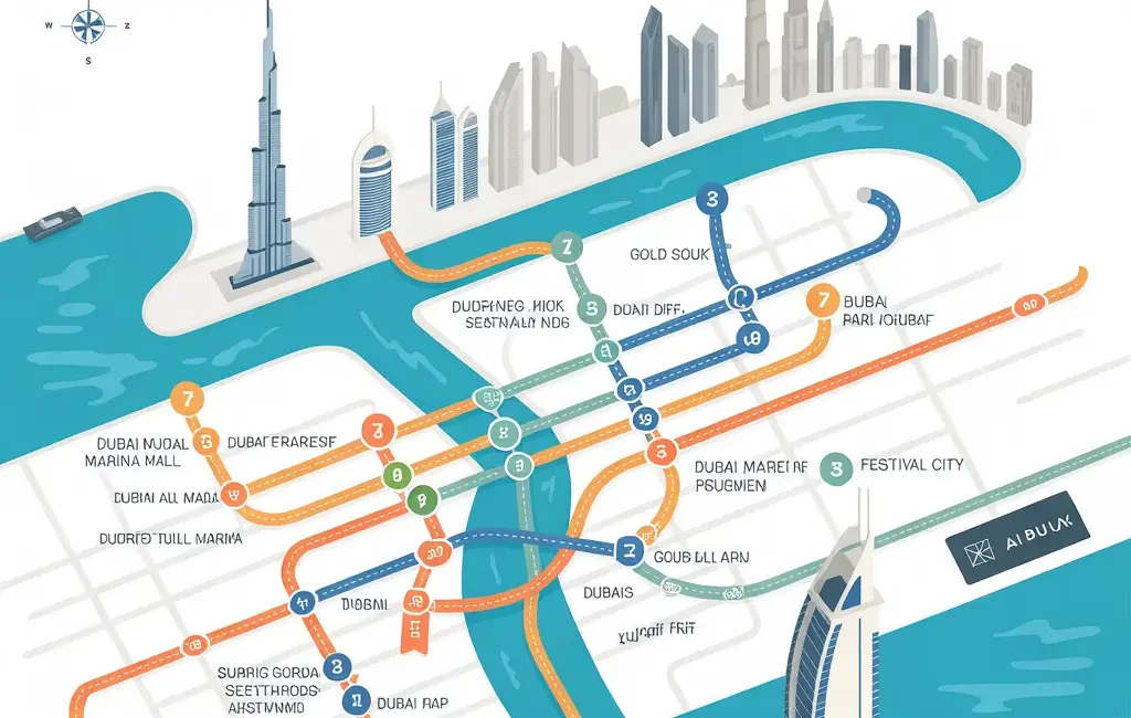 dubai water taxi map