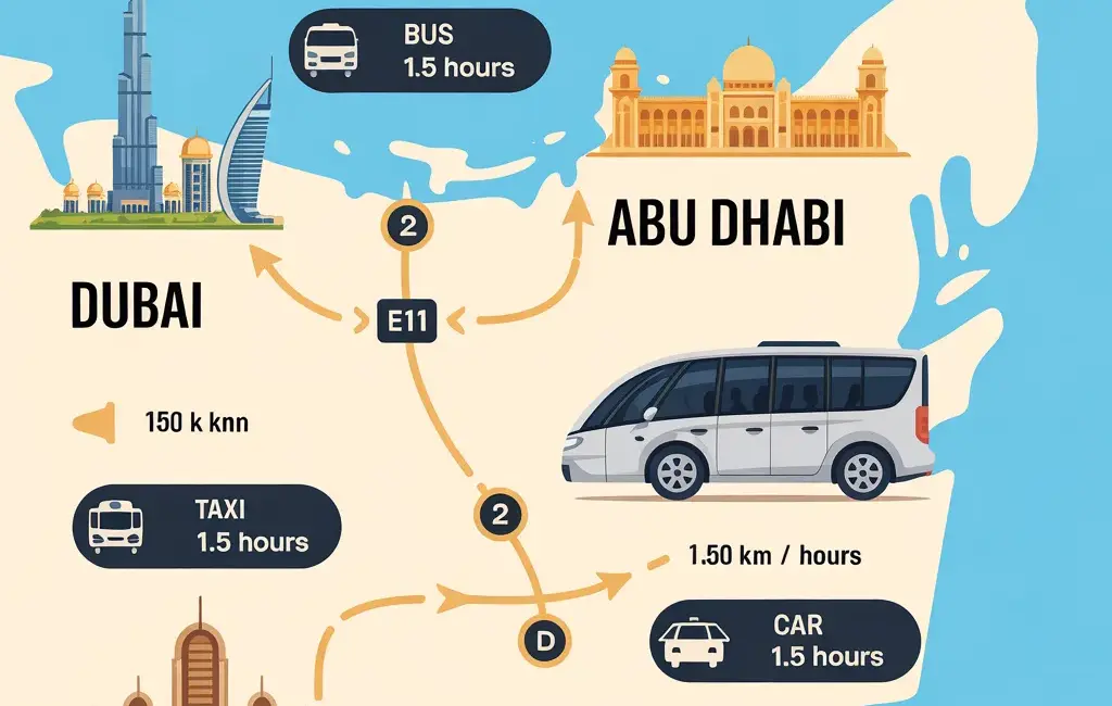 how to go from Dubai to Abu Dhabi